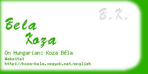 bela koza business card