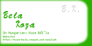 bela koza business card